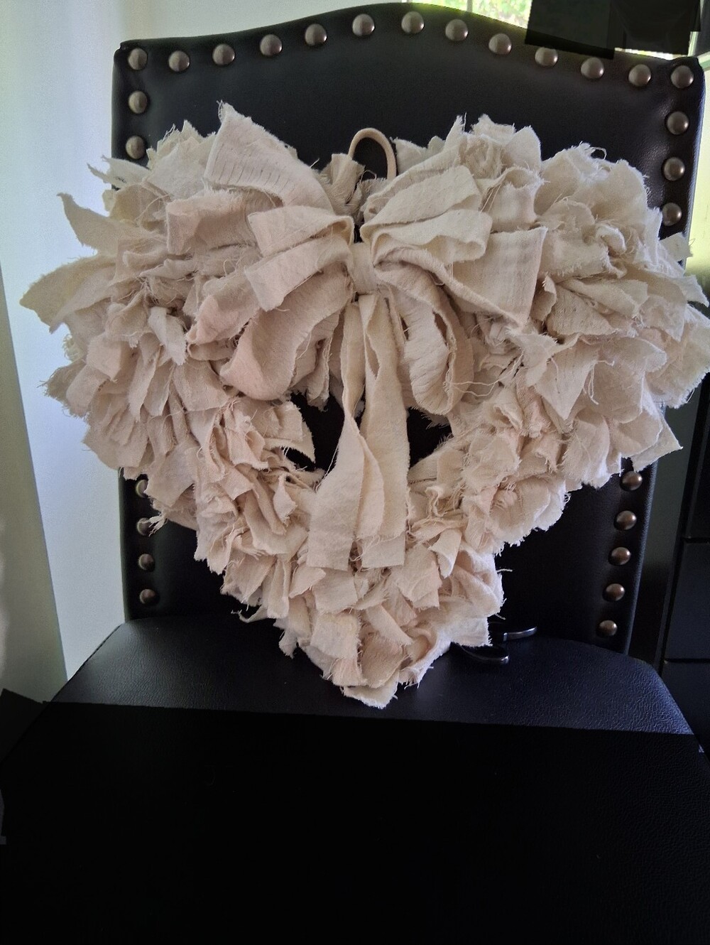 Handmade Heart Shaped Rag Wreath
